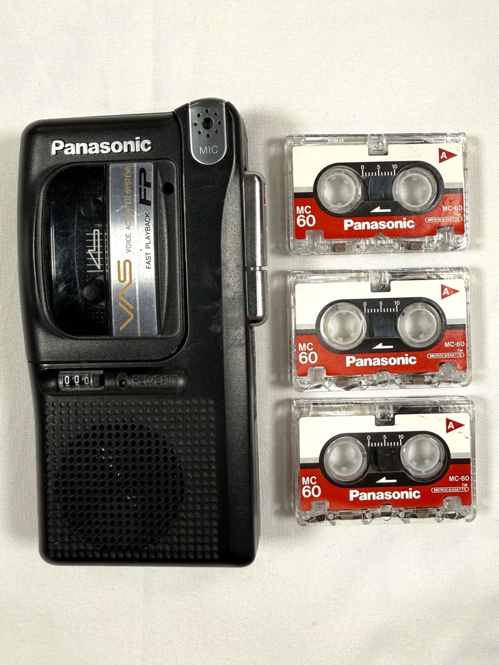 VINTAGE PANASONIC RN-402 Microcassette Recorder Player 3 MC-60 Tapes WORKS